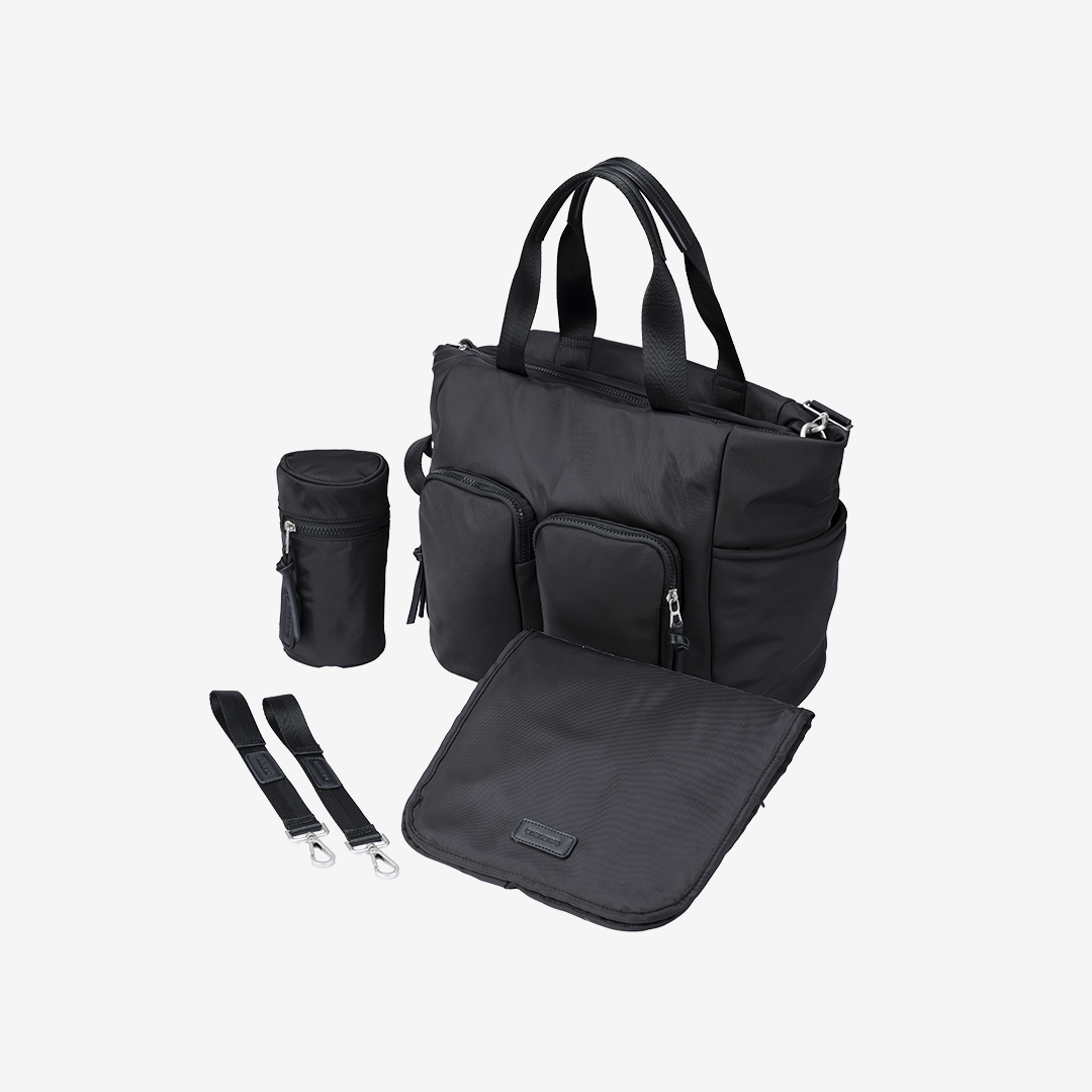 Soft shell changing bag tote - Black